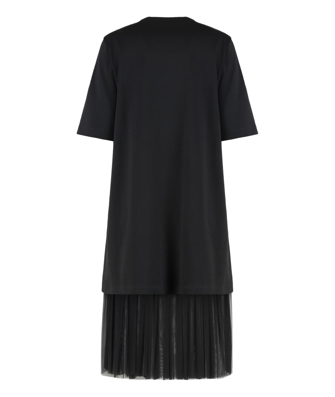 MONCLER Черное хлопковое повседневное платье, фото 2