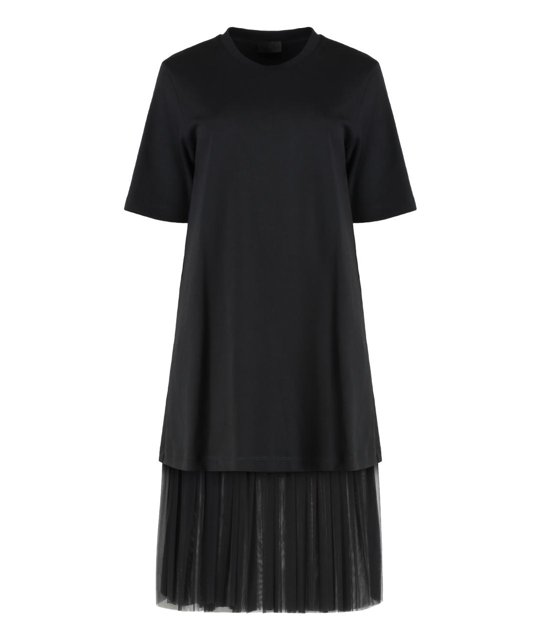 MONCLER Черное хлопковое повседневное платье, фото 1