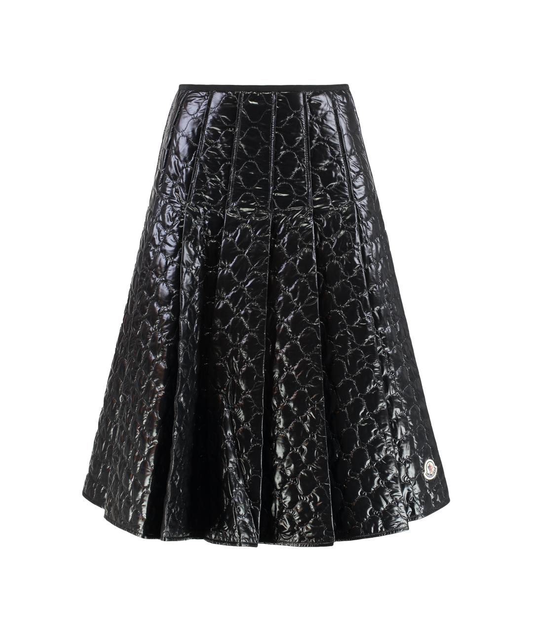 MONCLER Черная полиамидовая юбка миди, фото 1