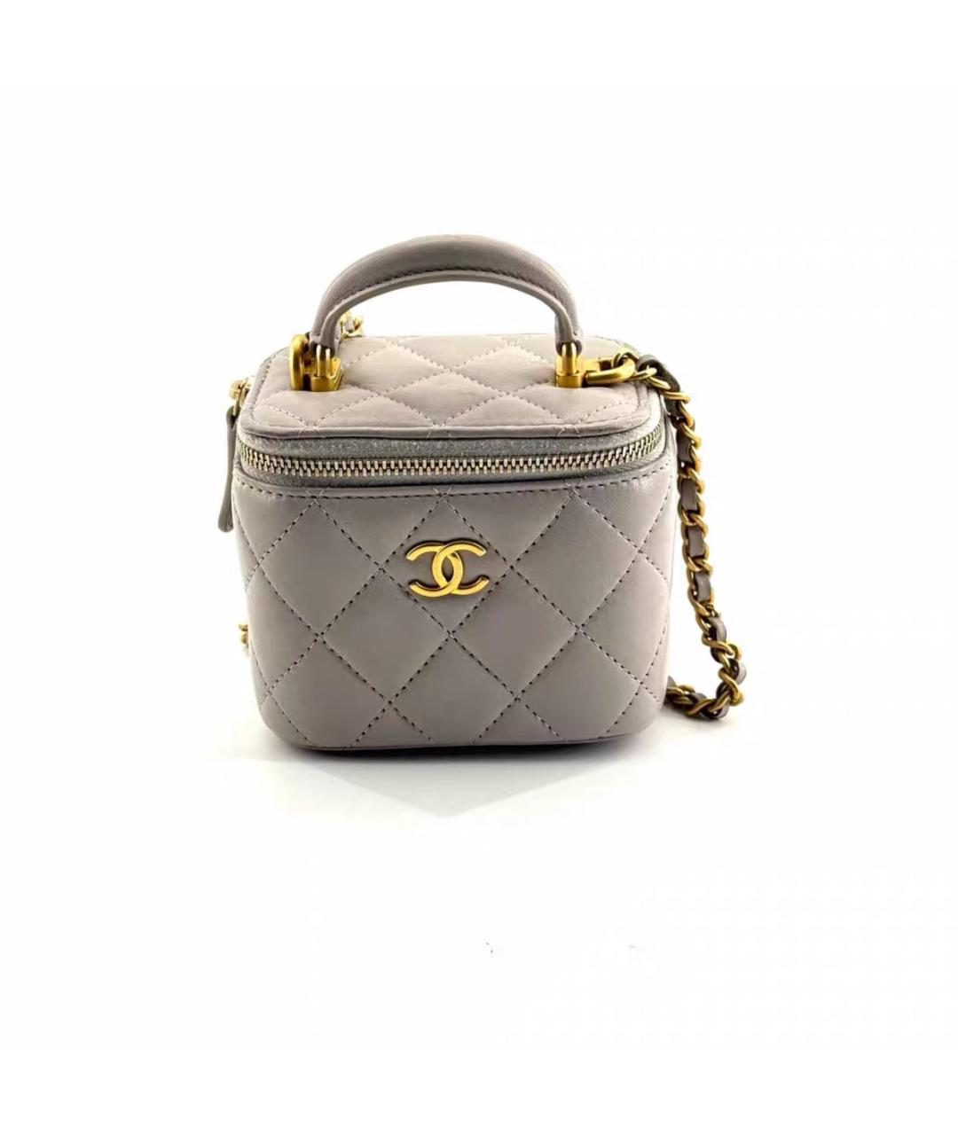 CHANEL Серая кожаная сумка через плечо, фото 6