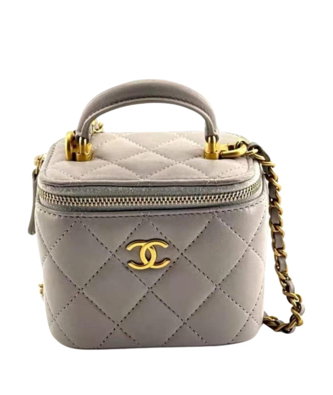 CHANEL Серая кожаная сумка через плечо, фото 1