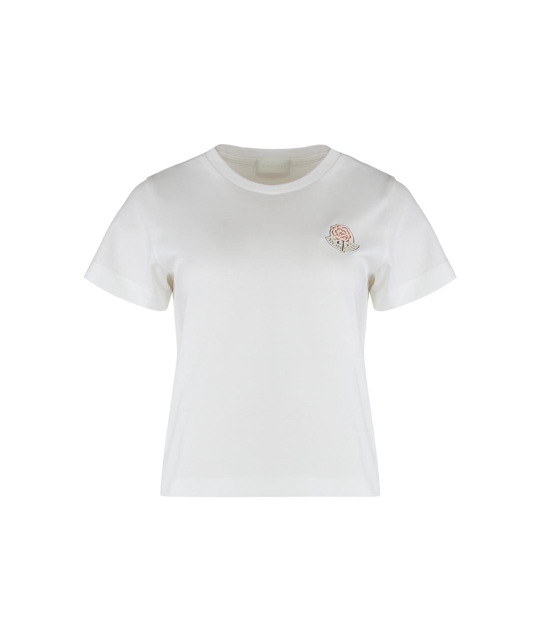 MONCLER Белая хлопковая футболка, фото 1