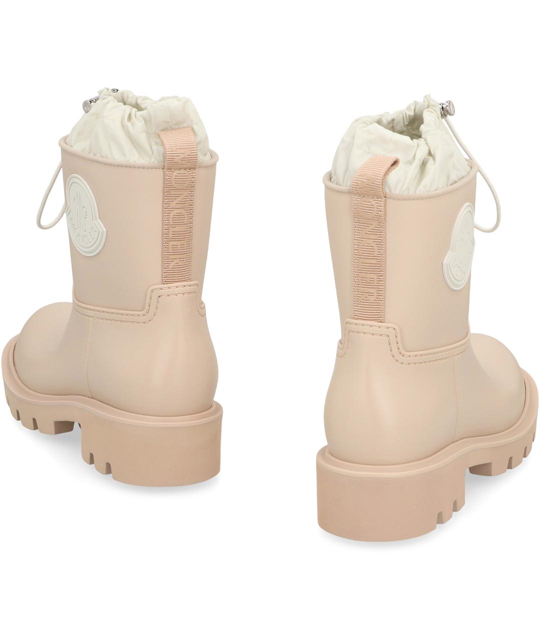 MONCLER Бежевые резиновые сапоги, фото 4