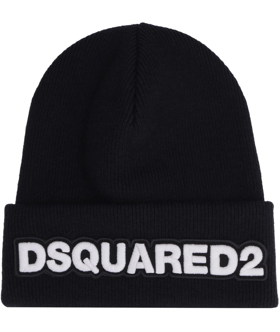DSQUARED2 Черная шерстяная шапка, фото 2