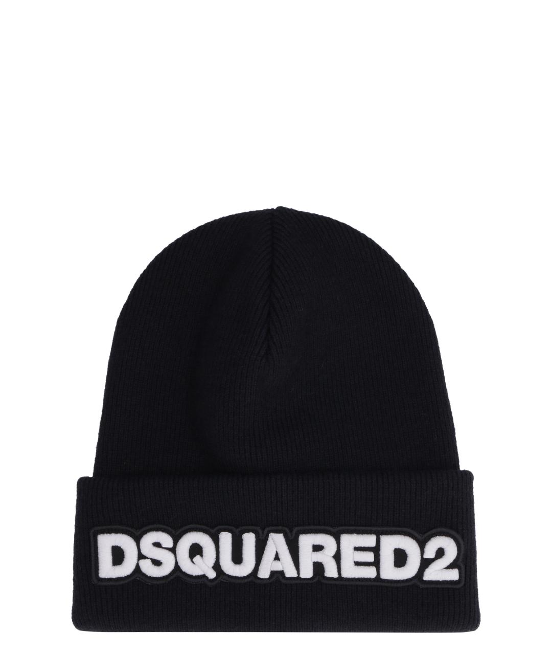 DSQUARED2 Черная шерстяная шапка, фото 1
