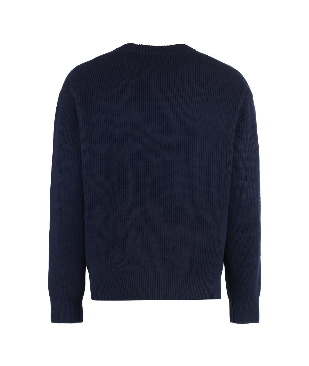 MAISON KITSUNE Темно-синий шерстяной джемпер / свитер, фото 2