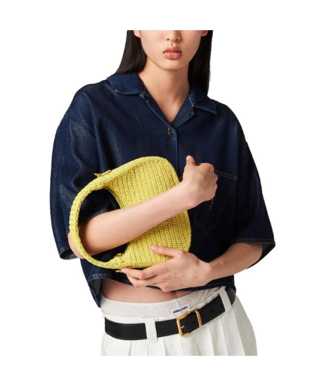 MIU MIU Синяя деним рубашка, фото 3