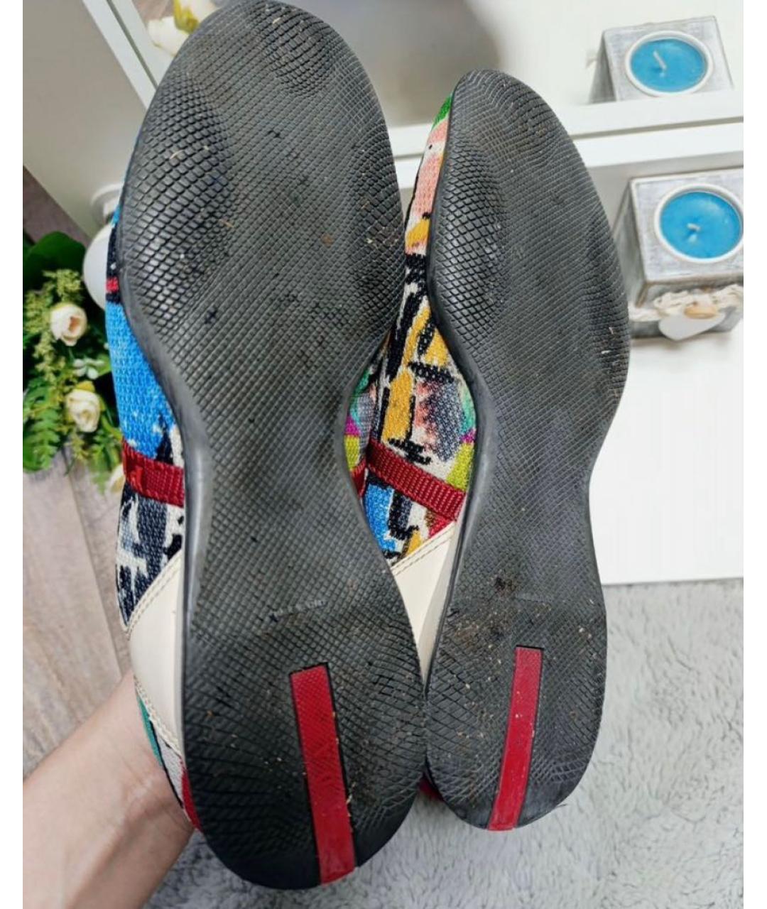 PRADA Мульти текстильные кроссовки, фото 8