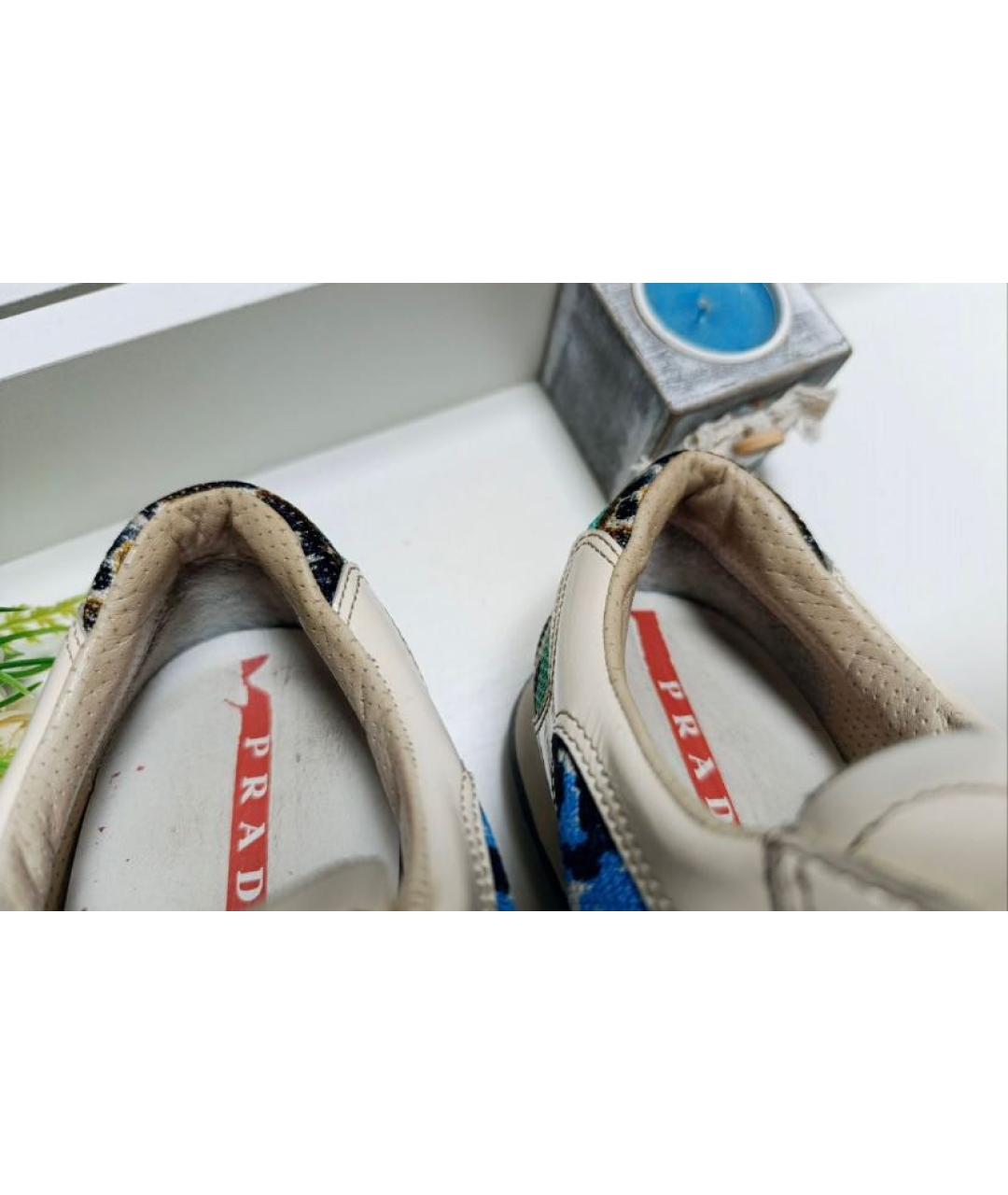 PRADA Мульти текстильные кроссовки, фото 5