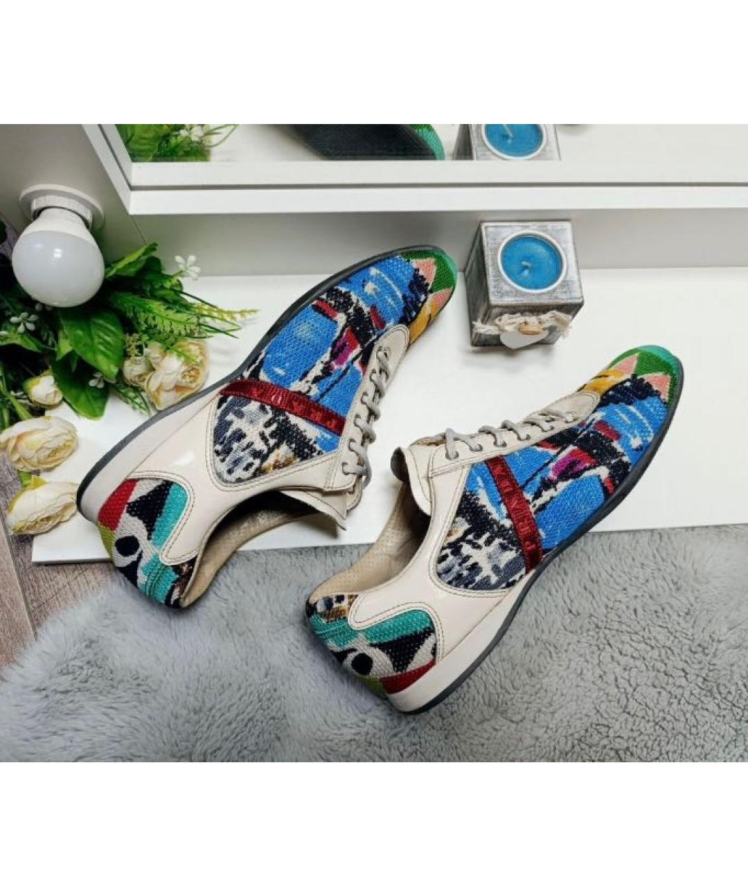 PRADA Мульти текстильные кроссовки, фото 2