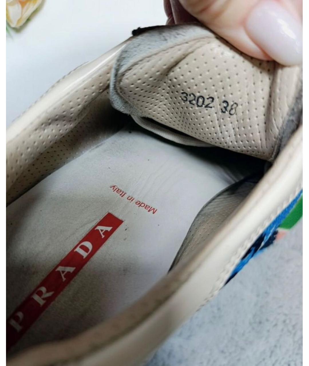 PRADA Мульти текстильные кроссовки, фото 6