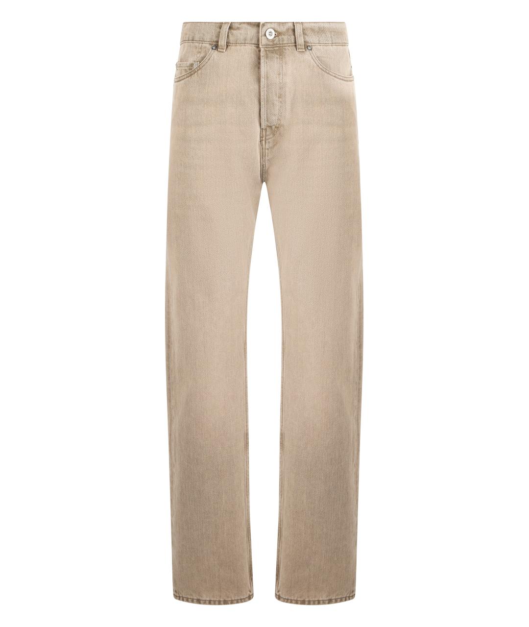OUR LEGACY Бежевые хлопковые прямые джинсы, фото 1
