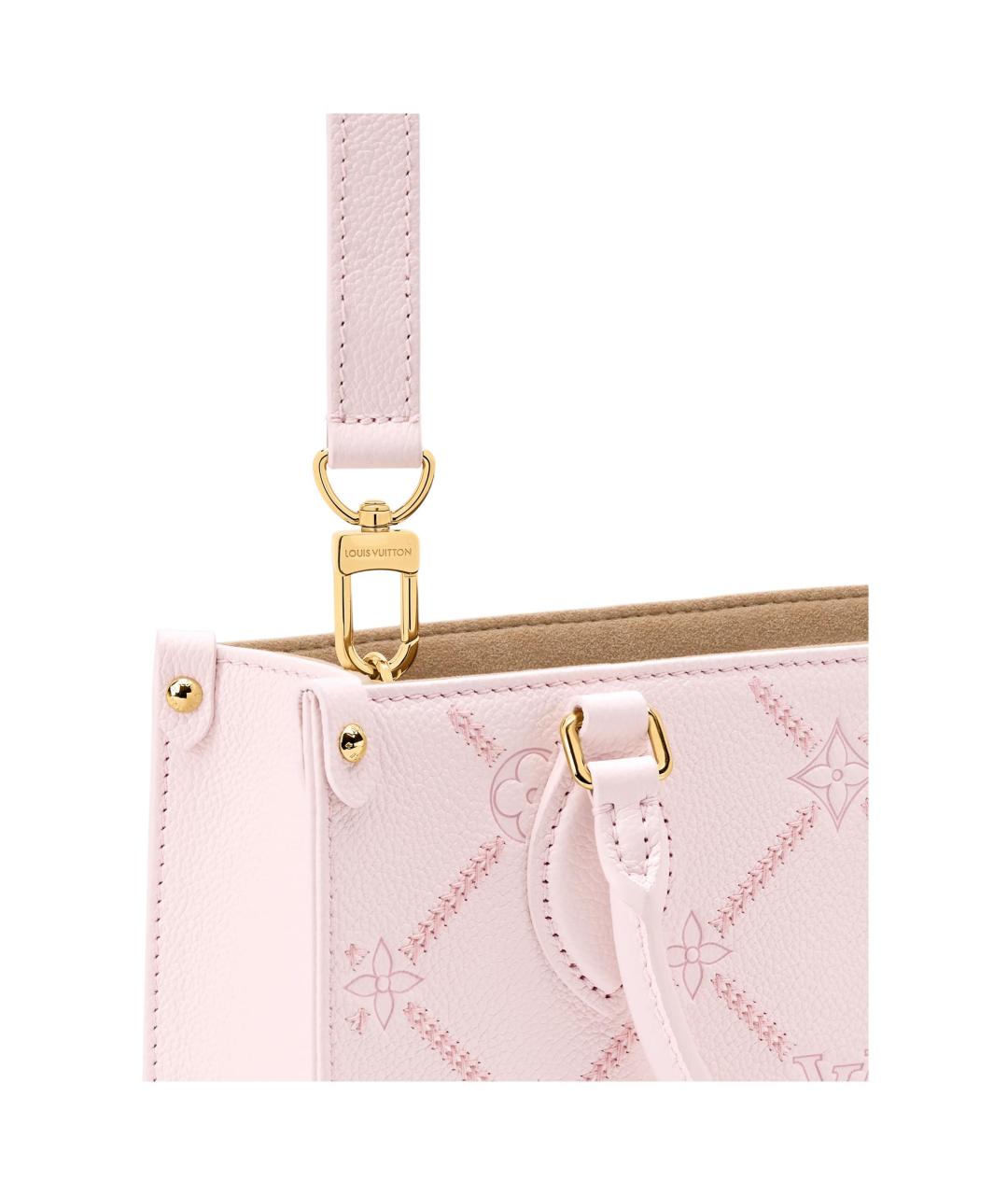 LOUIS VUITTON Розовая кожаная сумка тоут, фото 5