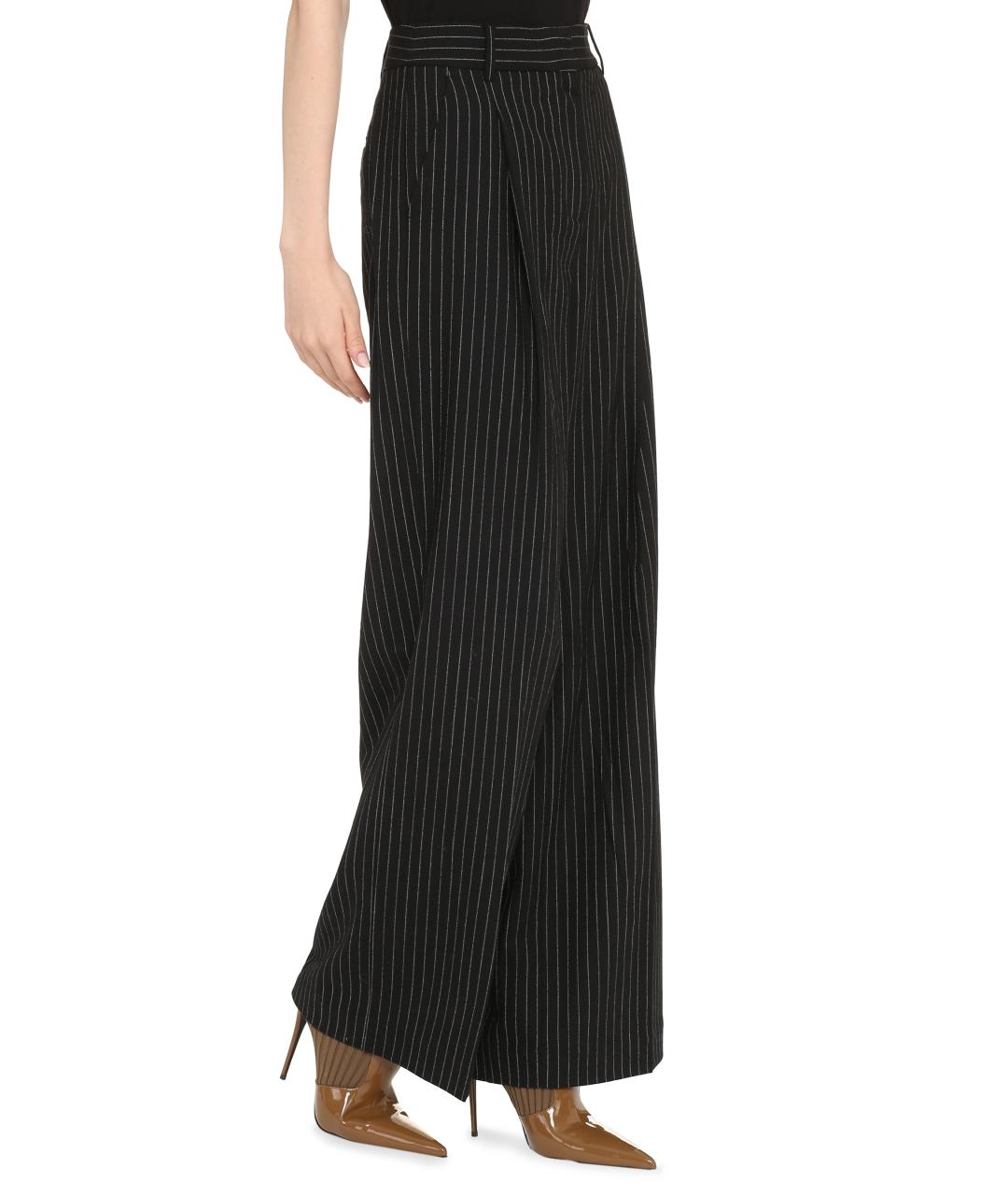 MICHAEL MICHAEL KORS Черные шерстяные брюки широкие, фото 3