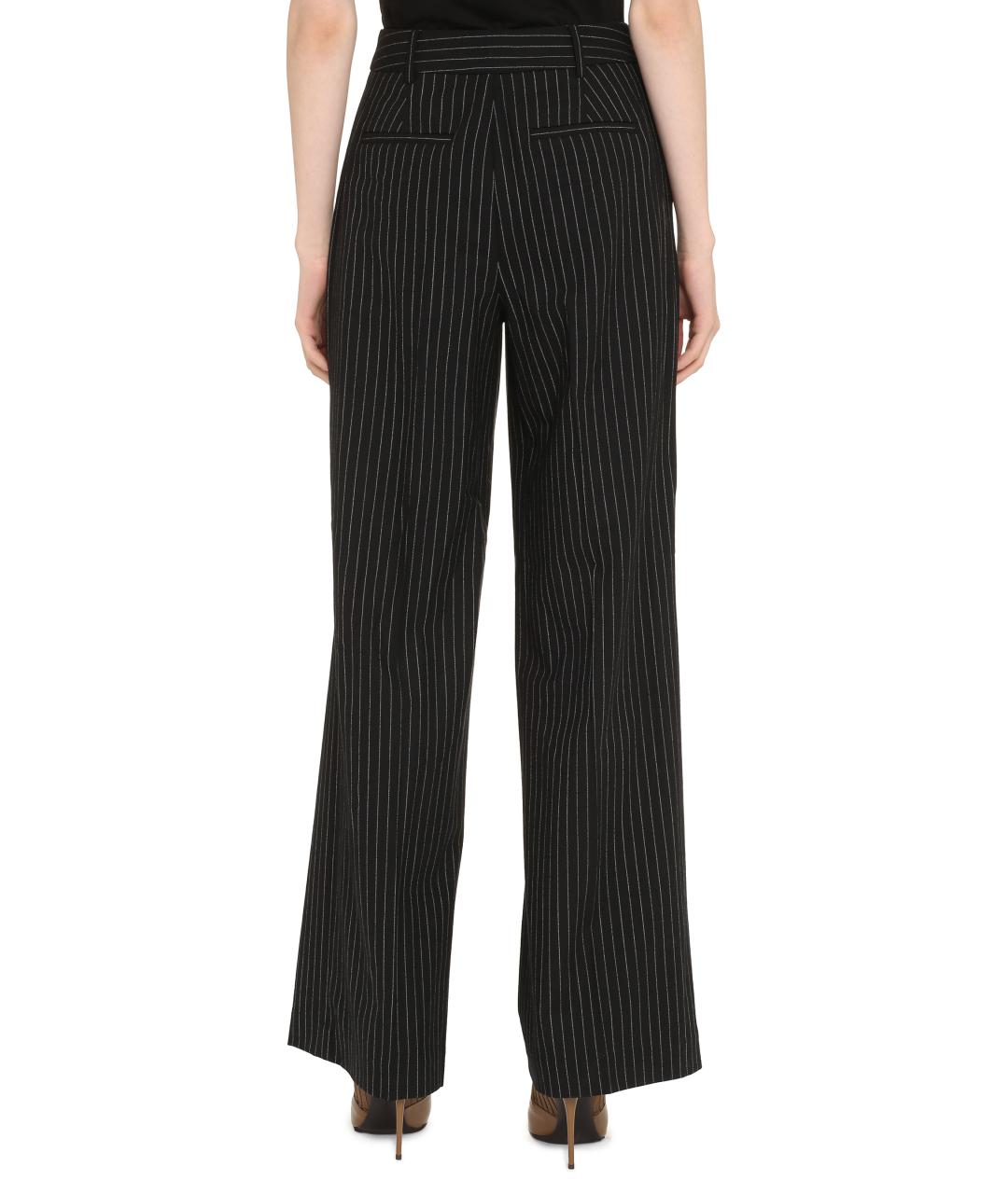 MICHAEL MICHAEL KORS Черные шерстяные брюки широкие, фото 4