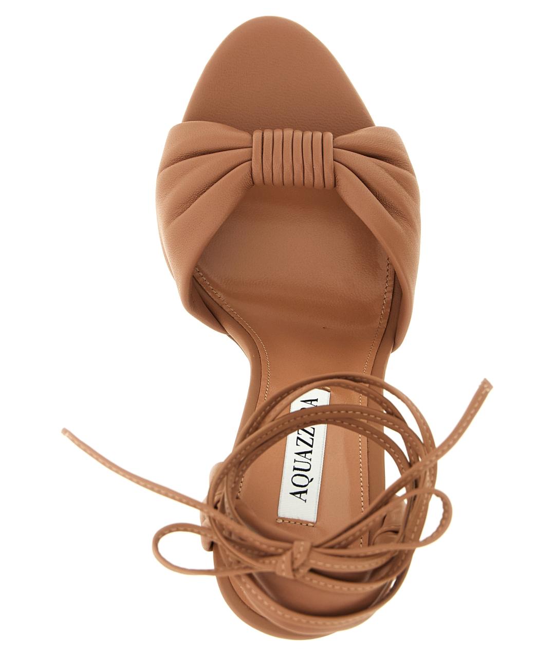 AQUAZZURA Розовые кожаные босоножки, фото 4