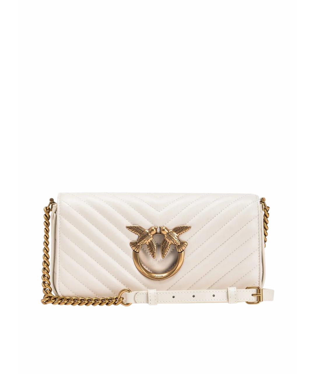 PINKO Белая кожаная сумка через плечо, фото 1