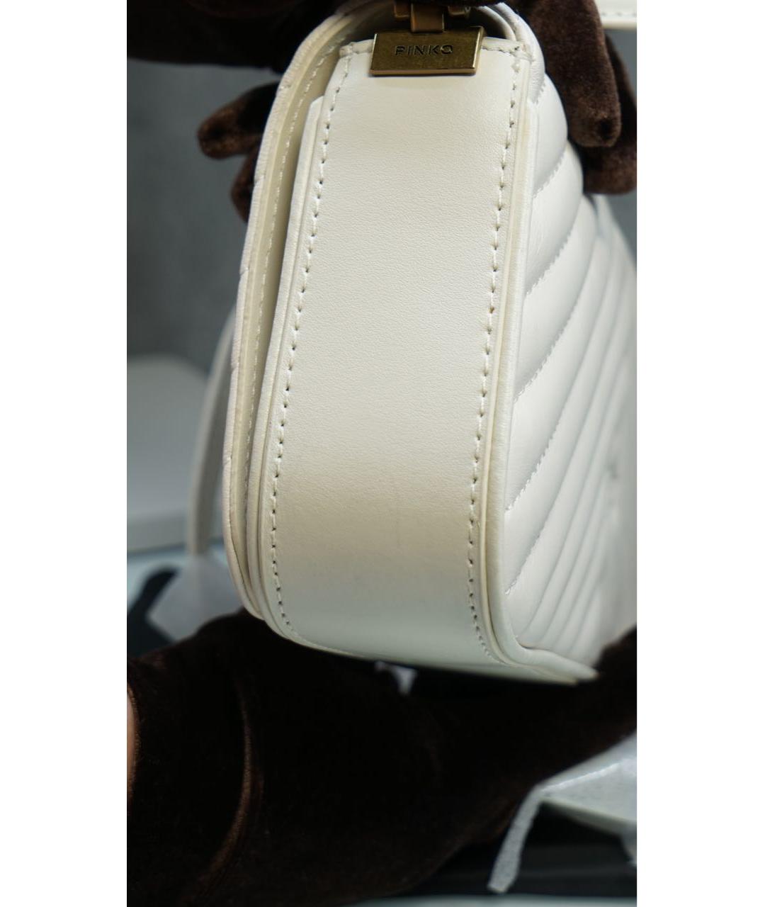 PINKO Белая кожаная сумка через плечо, фото 8