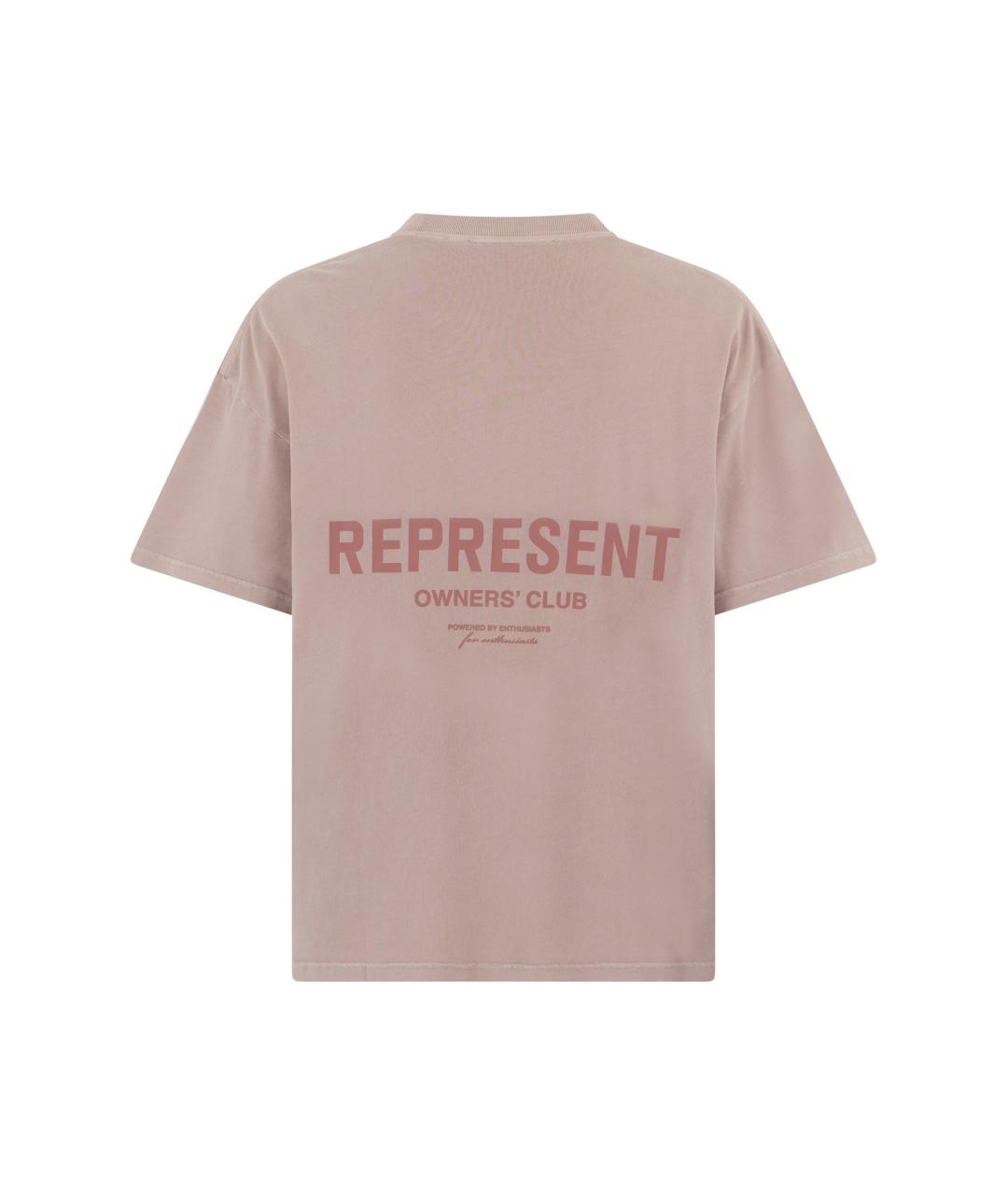 REPRESENT Бежевая хлопковая футболка, фото 2