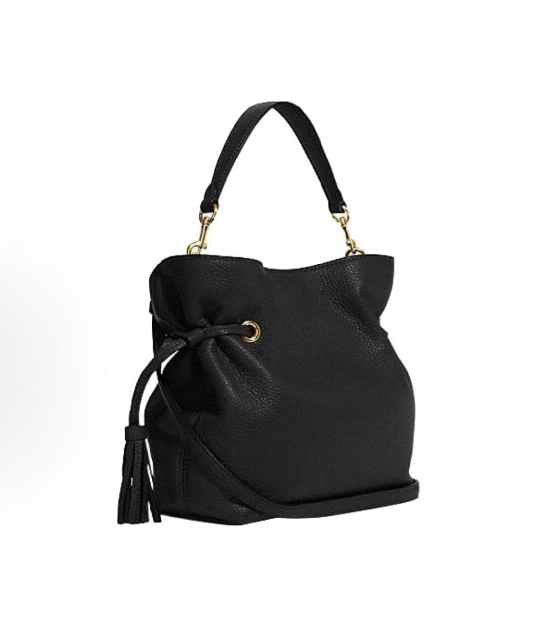 COACH Черная кожаная сумка через плечо, фото 2