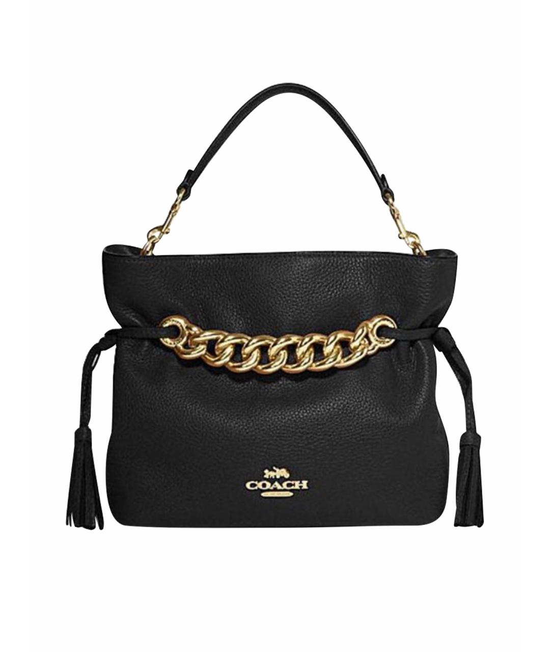 COACH Черная кожаная сумка через плечо, фото 1