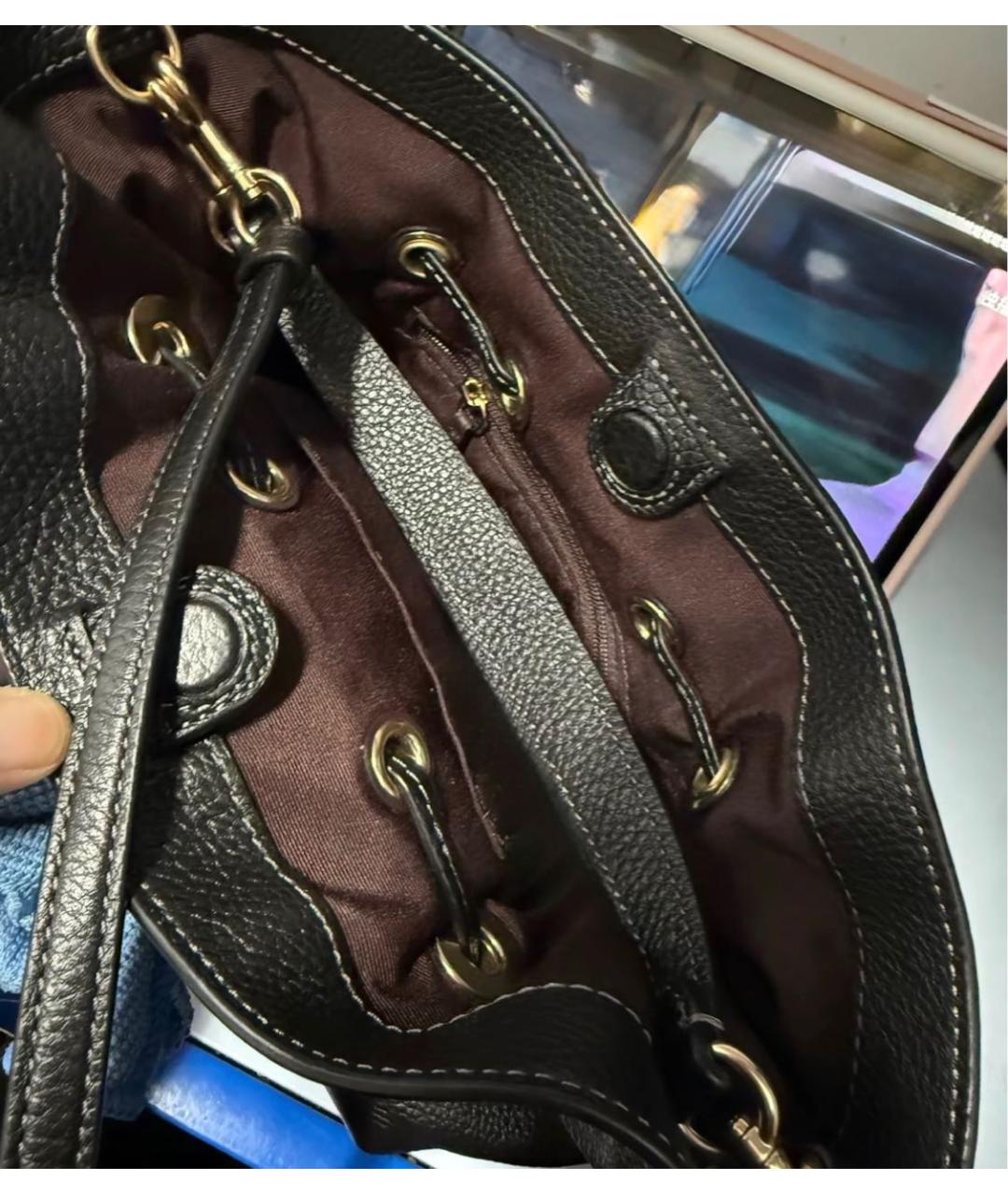 COACH Черная кожаная сумка через плечо, фото 6