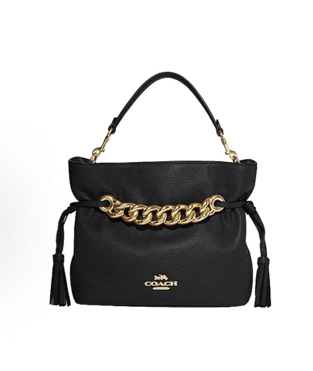 COACH Черная кожаная сумка через плечо, фото 7