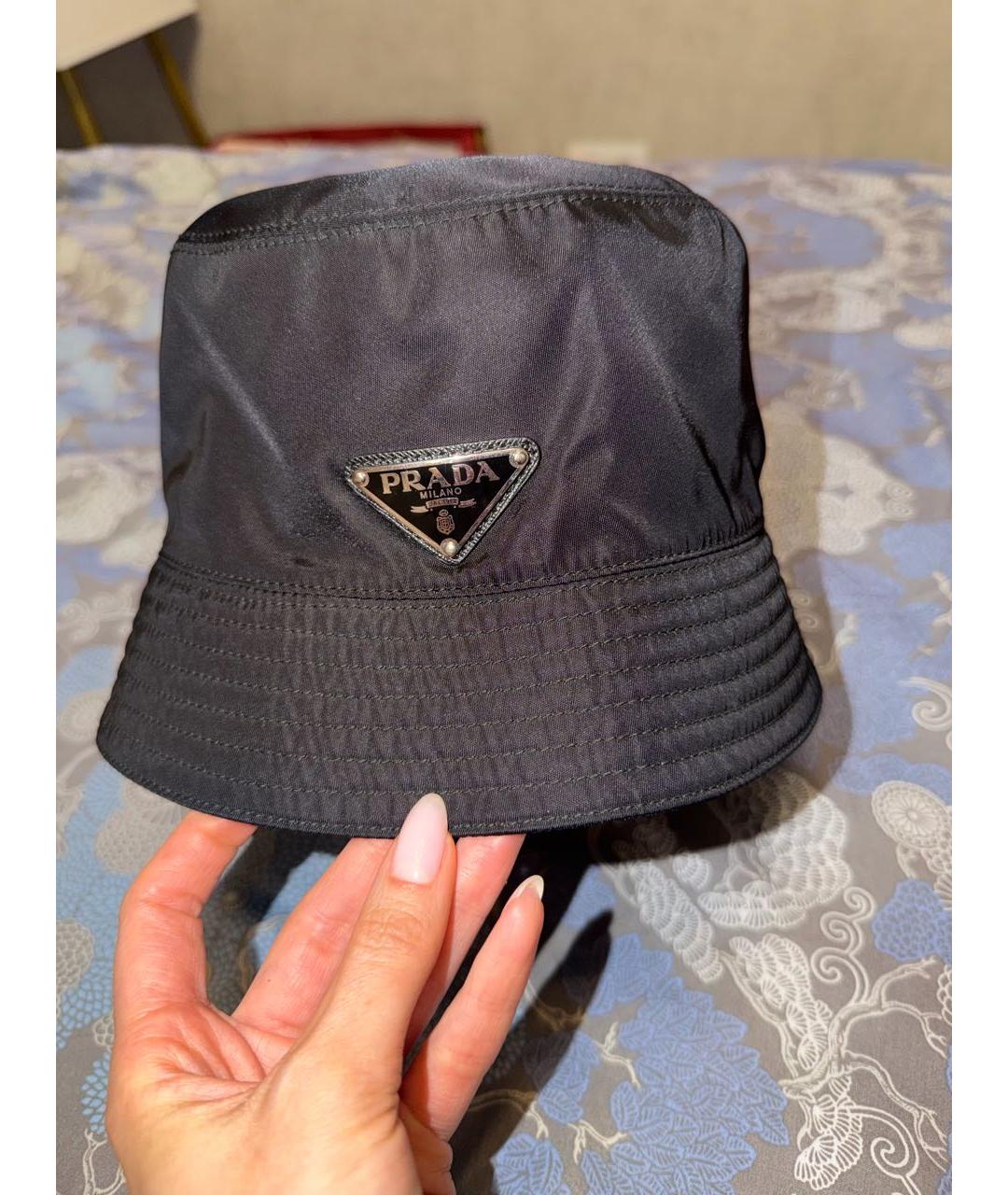 PRADA Черная синтетическая панама, фото 6