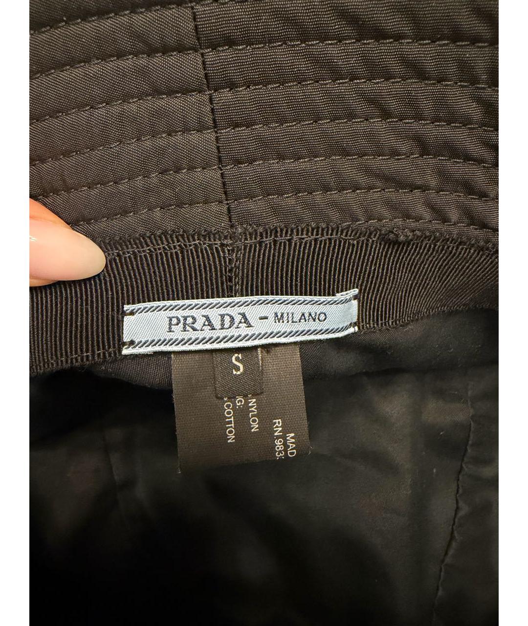 PRADA Черная синтетическая панама, фото 5