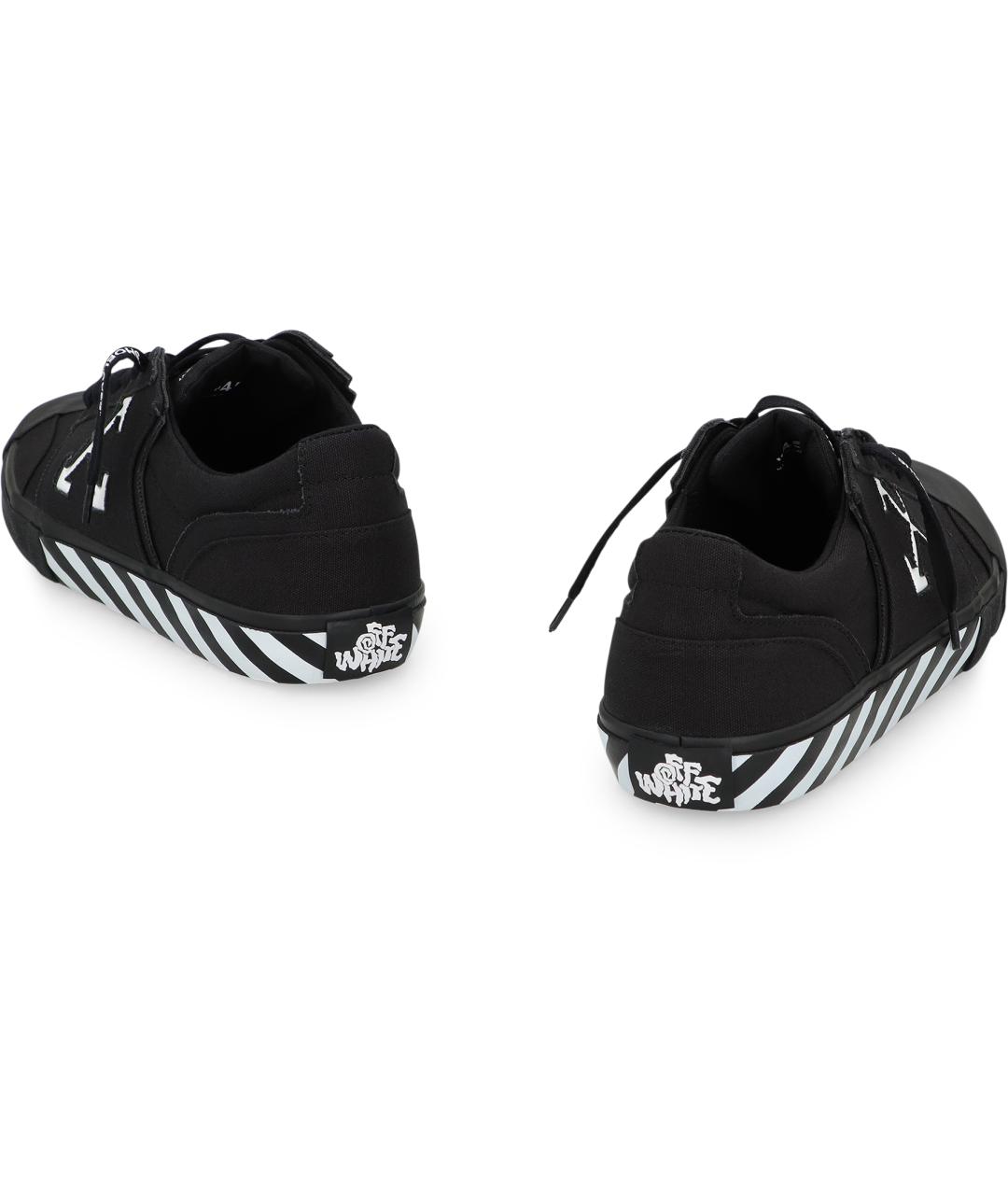 OFF-WHITE Черные текстильные низкие кроссовки / кеды, фото 4