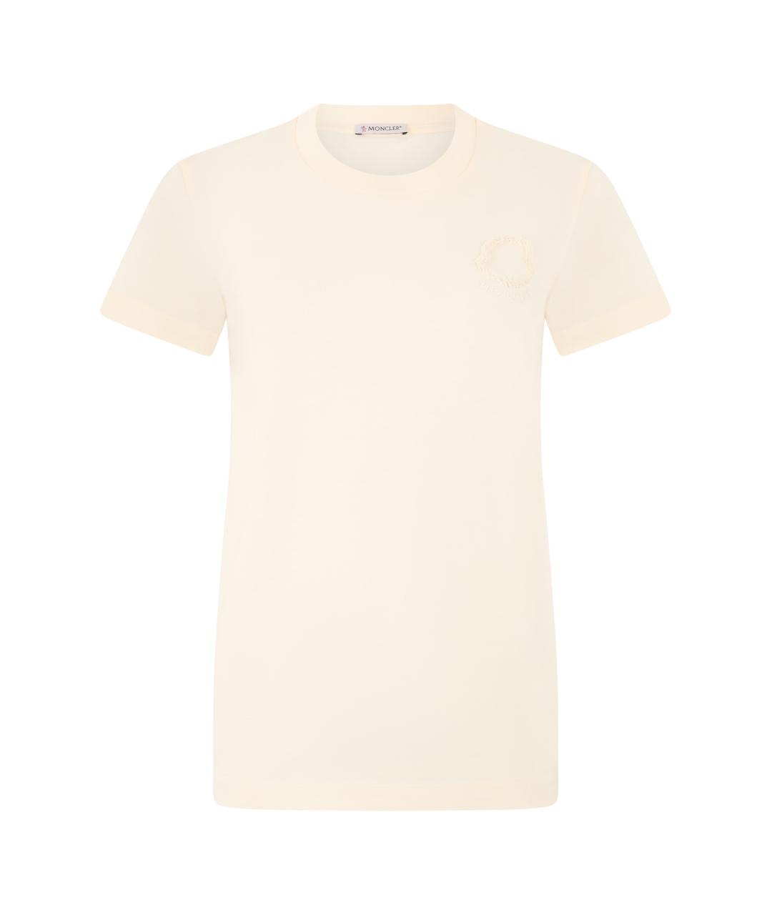 MONCLER Белая хлопковая футболка, фото 1