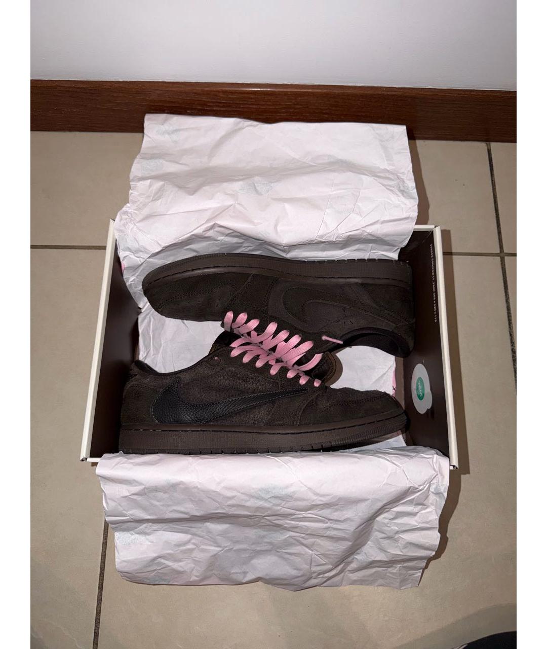 JORDAN Коричневые замшевые низкие кроссовки / кеды, фото 5