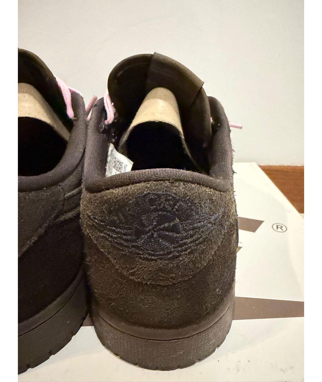 JORDAN Коричневые замшевые низкие кроссовки / кеды, фото 7