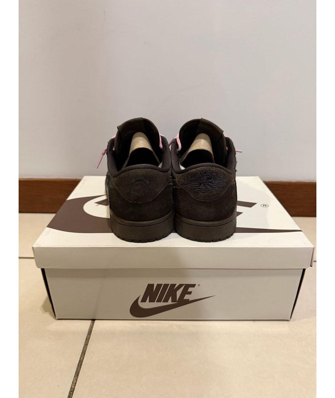 JORDAN Коричневые замшевые низкие кроссовки / кеды, фото 3