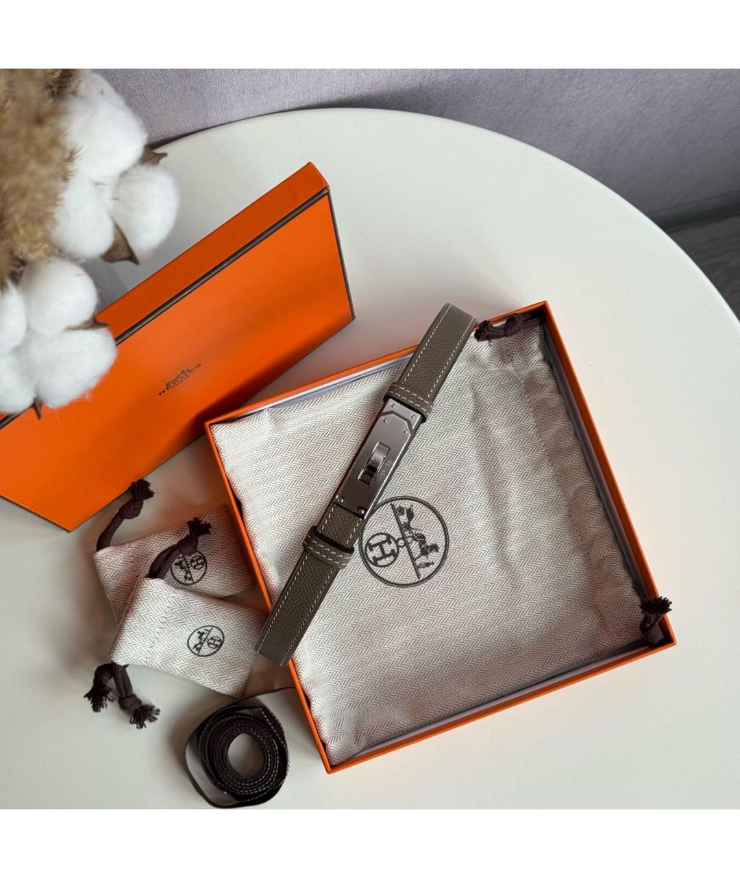 HERMES Коричневый кожаный ремень, фото 2