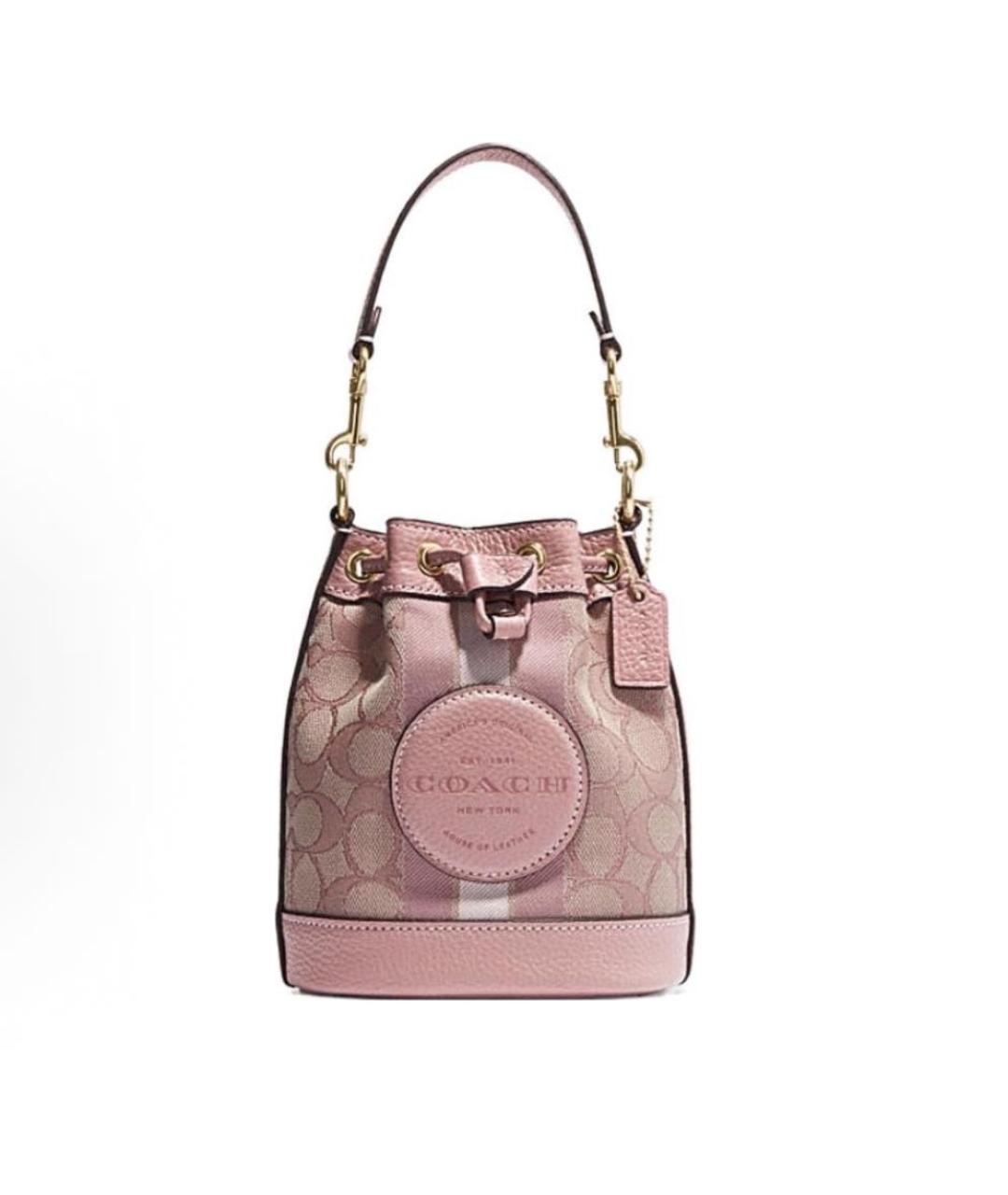 COACH Розовая кожаная сумка через плечо, фото 9