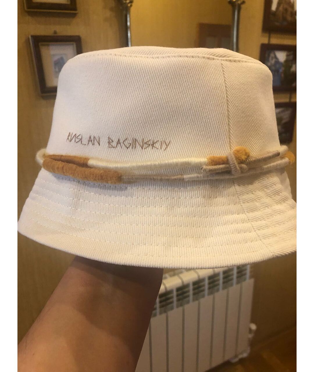 RUSLAN BAGINSKIY Бежевая хлопковая шляпа, фото 3