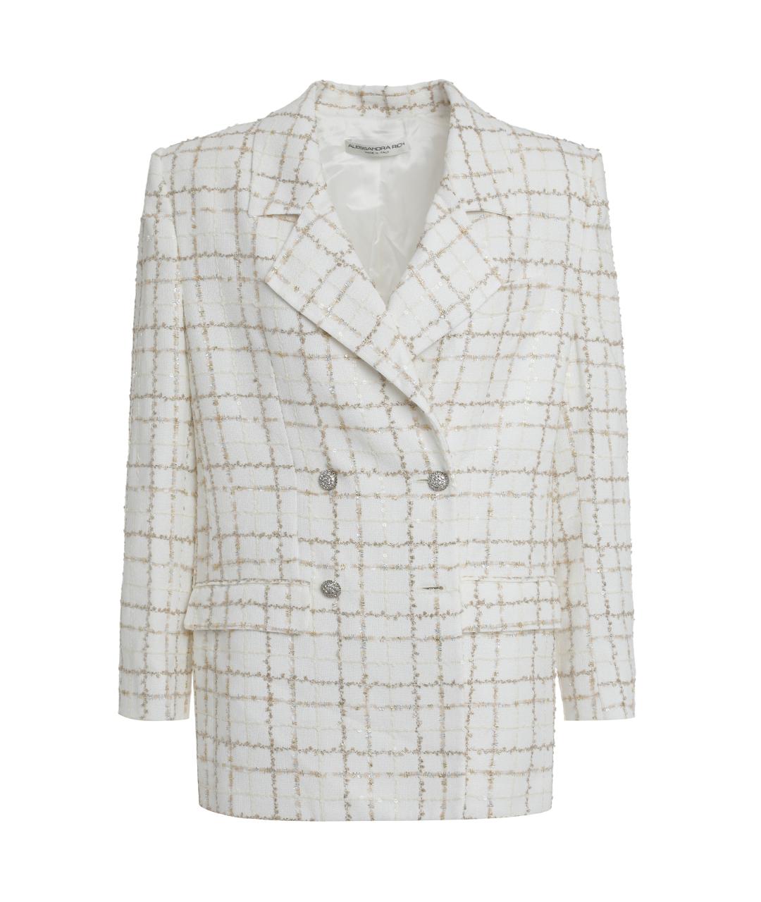 ALESSANDRA RICH Белый вискозный жакет/пиджак, фото 1