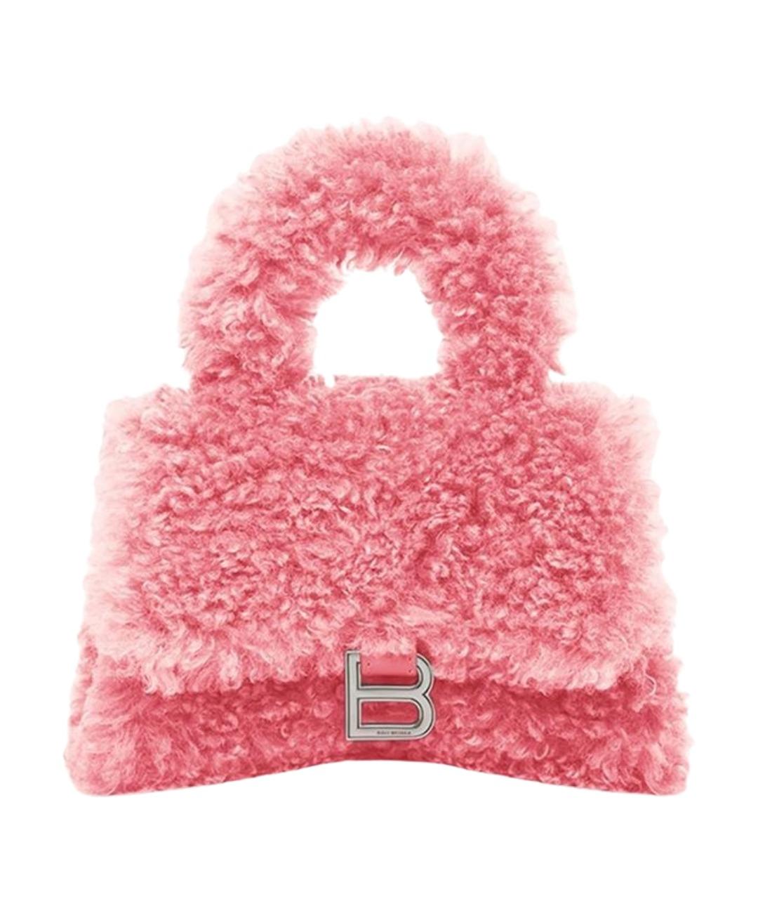 BALENCIAGA Розовая шерстяная сумка через плечо, фото 1