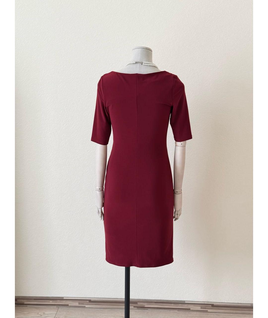 RALPH LAUREN Бордовое синтетическое повседневное платье, фото 5