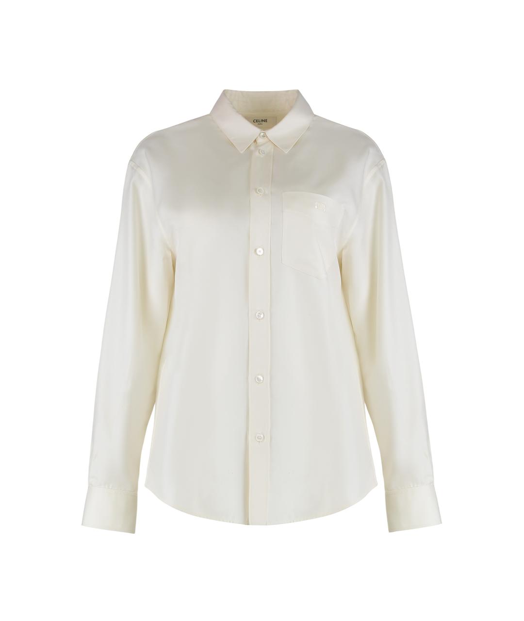 CELINE Белая шелковая рубашка, фото 1