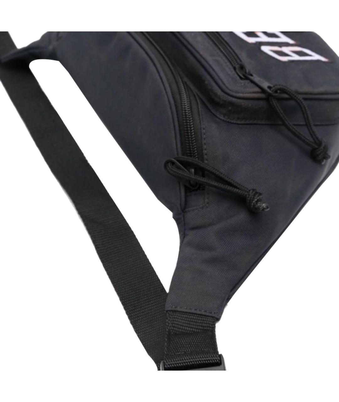 BALENCIAGA Черная хлопковая поясная сумка, фото 3