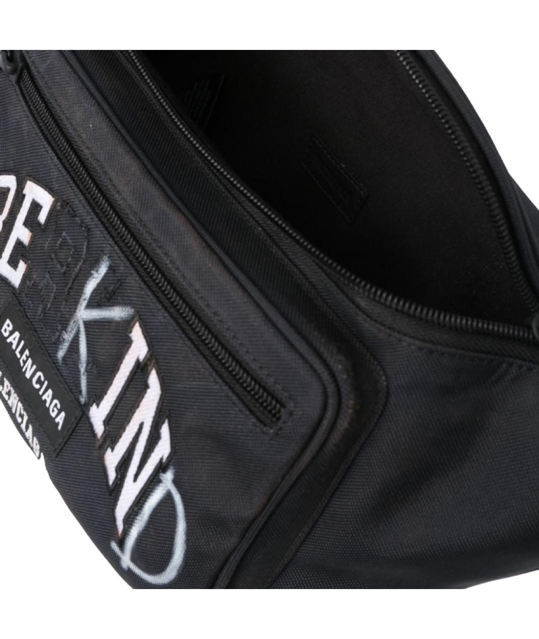 BALENCIAGA Черная хлопковая поясная сумка, фото 4