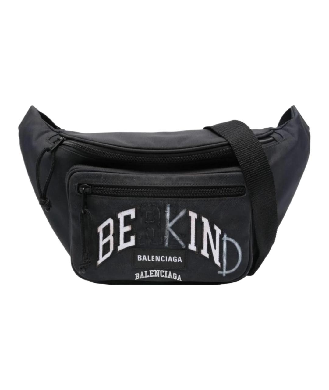 BALENCIAGA Черная хлопковая поясная сумка, фото 1
