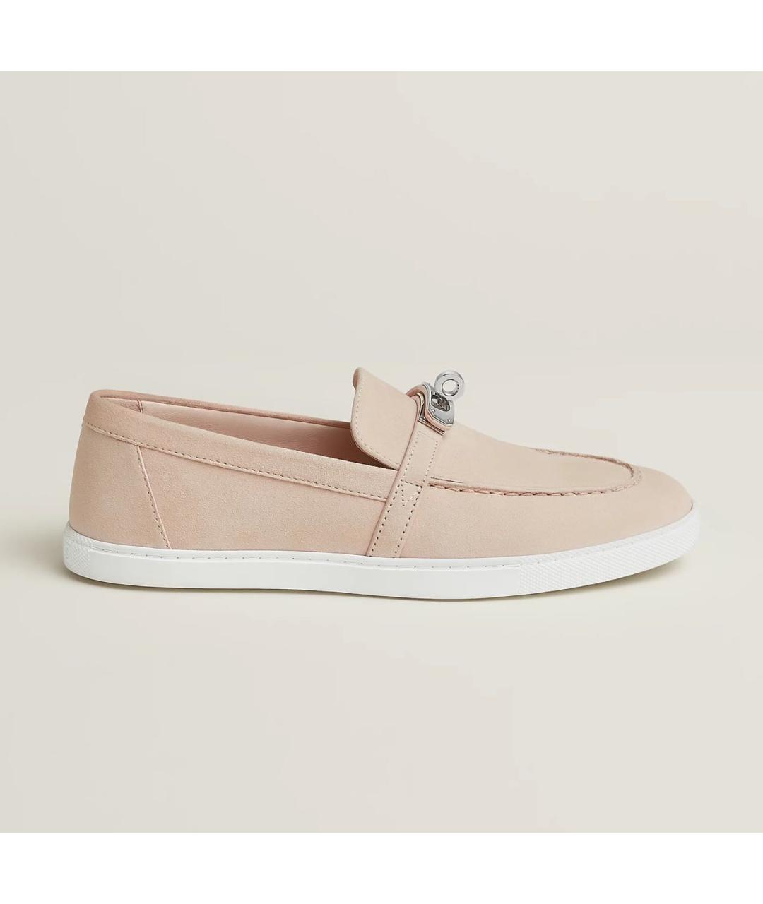 HERMES Розовые замшевые лоферы, фото 9