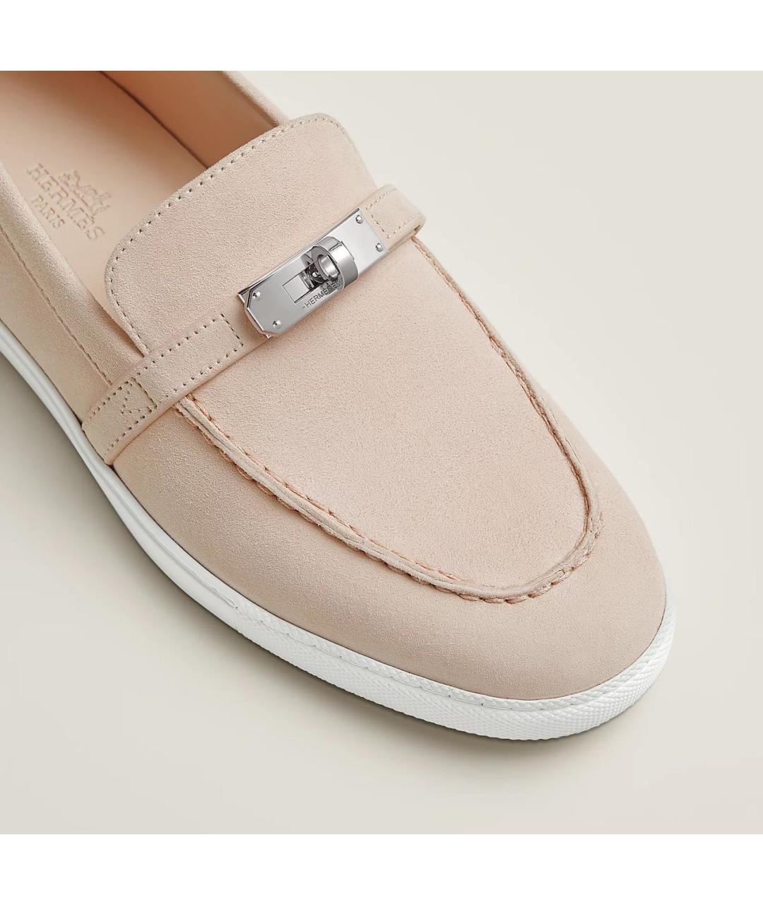 HERMES Розовые замшевые лоферы, фото 8