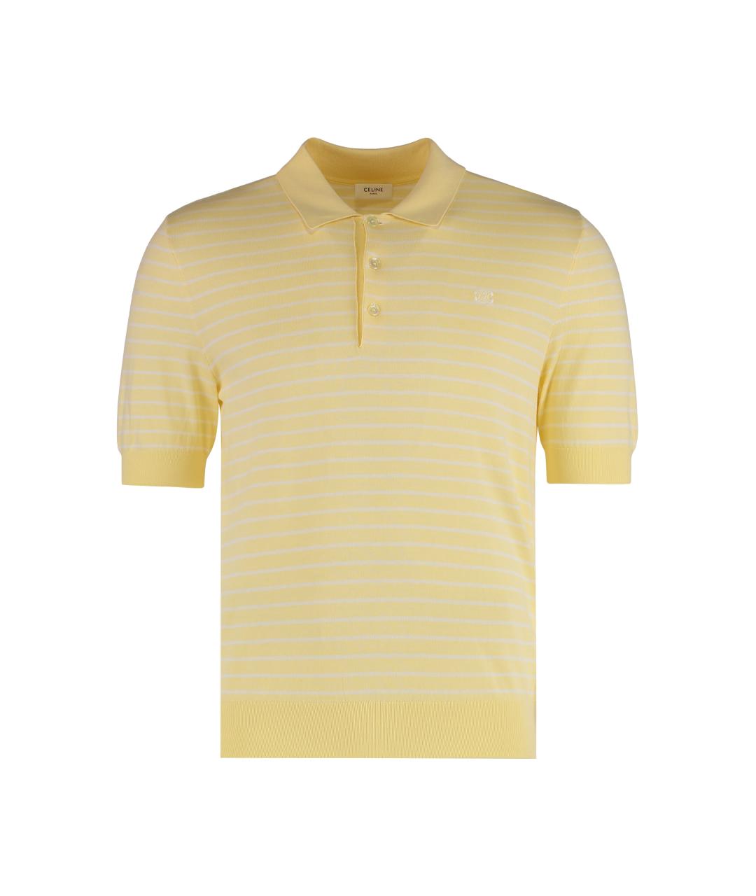 CELINE Желтое хлопковое поло с коротким рукавом, фото 1