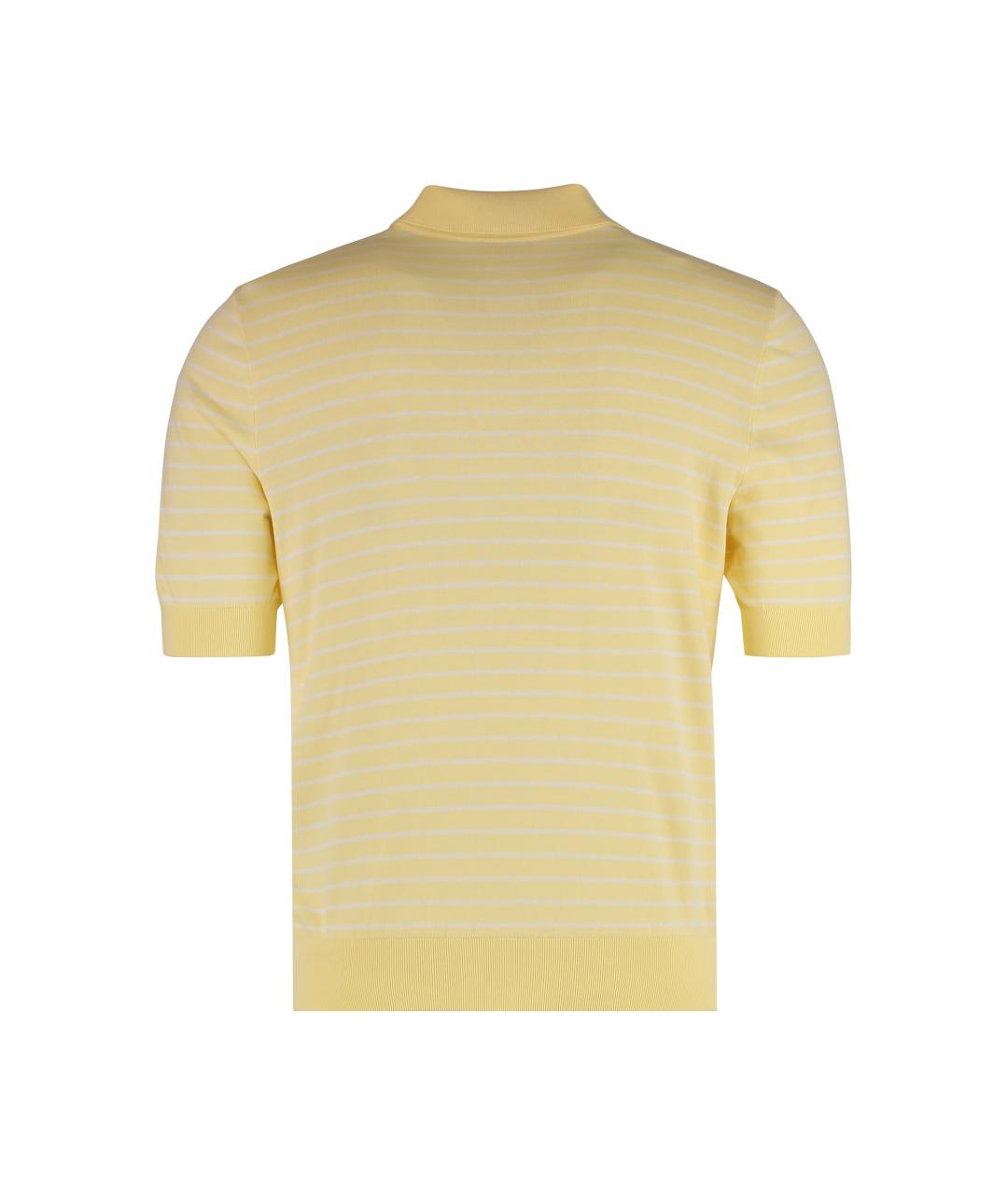 CELINE Желтое хлопковое поло с коротким рукавом, фото 2