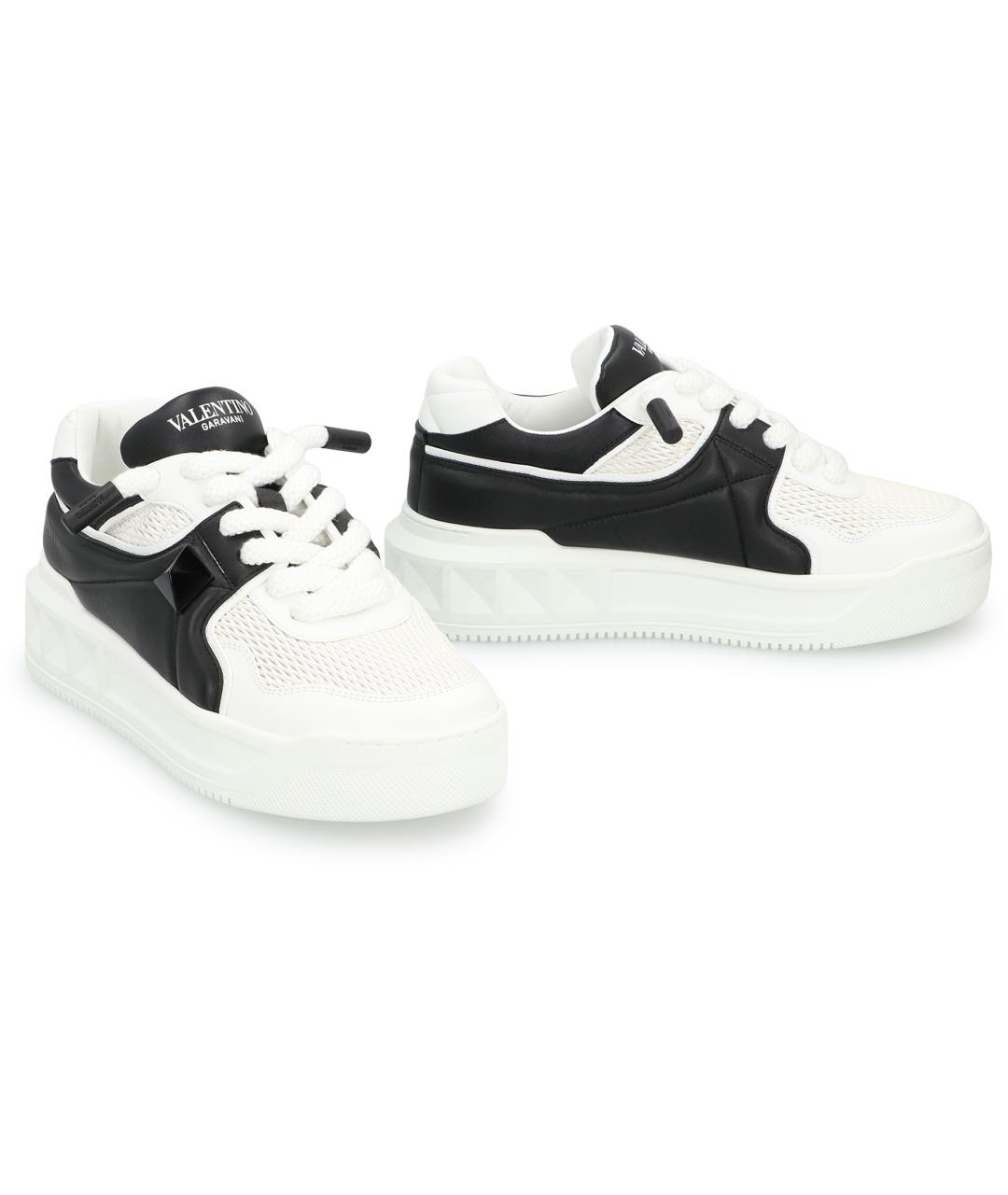 VALENTINO Белые кожаные низкие кроссовки / кеды, фото 3