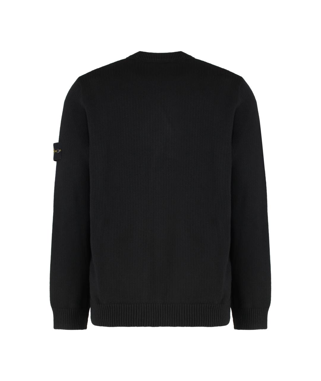 STONE ISLAND Черный хлопко-эластановый джемпер / свитер, фото 3
